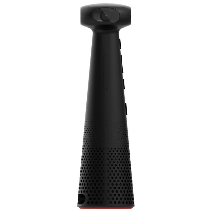 IPEVO 5-906-2-08-00 Totem 360 Telecamera per Sala Riunioni 360° 5K con AI Framing e Tracking 4 Microfoni Omnidirezionali Altoparlante 6W USB-C colore Nero