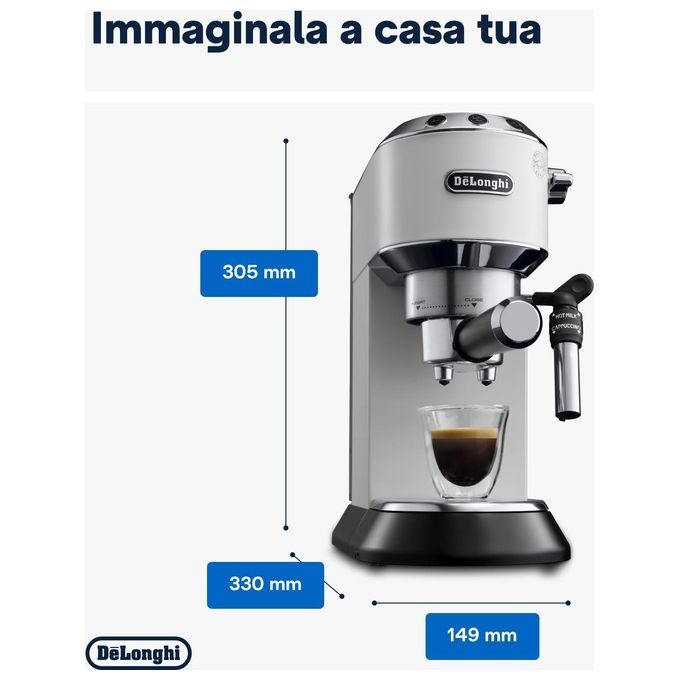 DeLonghi dedica style ec685w macchina espresso automatica manuale 1,1l Bianco