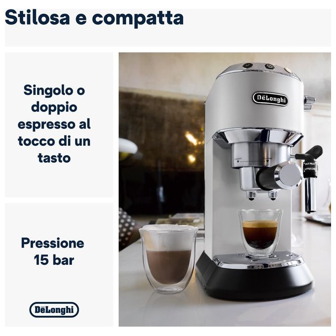 DeLonghi dedica style ec685w macchina espresso automatica manuale 1,1l Bianco