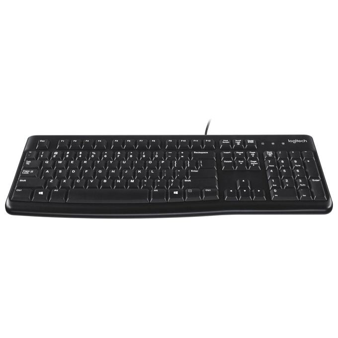 Logitech K120 Tastiera Full-size USB per PC Ufficio QWERTY Nero Ergonomica