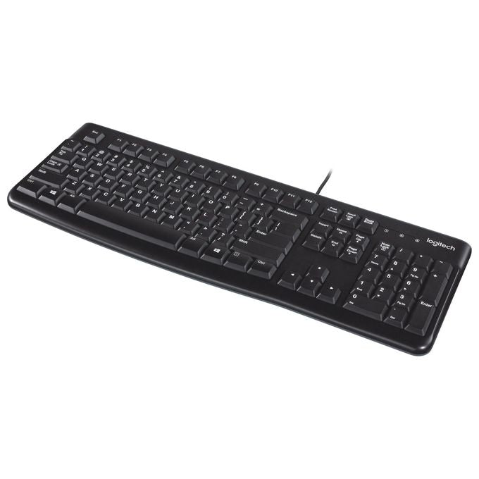 Logitech K120 Tastiera Full-size USB per PC Ufficio QWERTY Nero Ergonomica