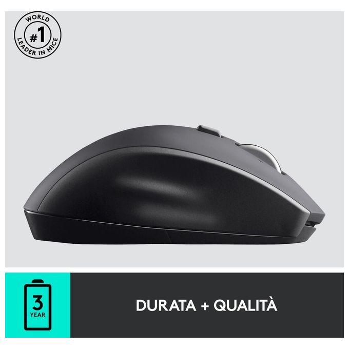 Logitech 705 Marathon Mouse Wireless, Ricevitore USB Unifying 2,4 GHz, 1000 DPI, 5 Pulsanti Programmabili, Durata Batteria di 3 Anni, Compatibile con PC, Mac, Laptop, Chromebook - Nero