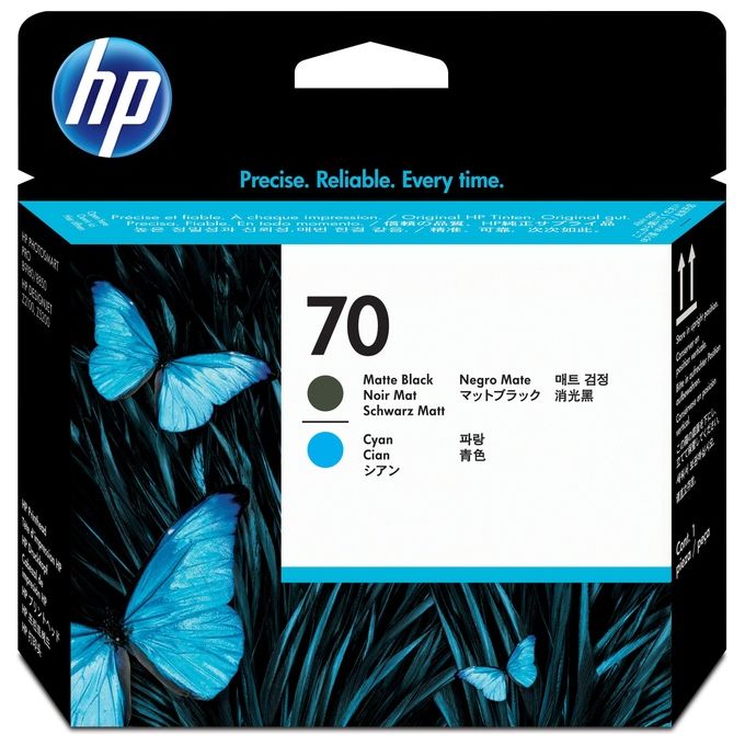 Hp testina 70 nero opaco ciano