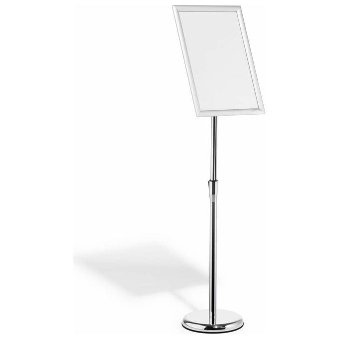 Durable Espositore da Pavimento con Cornice a Scatto in Alluminio A3 Resistente Argento Anodizzato