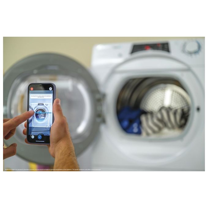 Candy ROE H9A2TCEX-S RapidÓ Asciugatrice Pompa di Calore 9 Kg Classe A++ Wi-Fi App hOn Woolmark (85x59,6x58,5 cm) colore Bianco