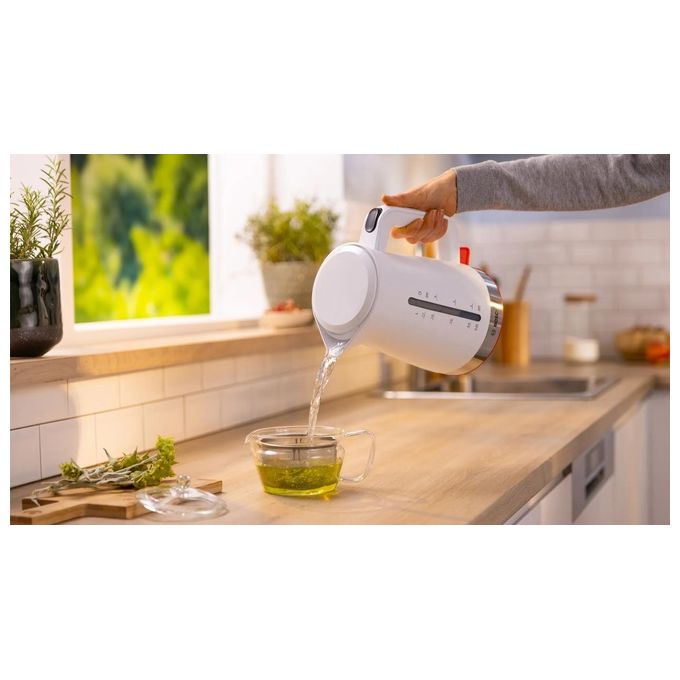 Bosch TWK4M221 MyMoment Bollitore elettrico 1.7 L 2400 W Filtro anticalcare rimovibile Base 360° Avvolgicavo colore Bianco