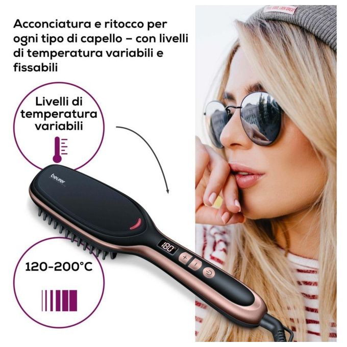 Beurer HS 60 Spazzola Lisciante con Rivestimento in Ceramica e Tecnologia agli Ioni Integrata