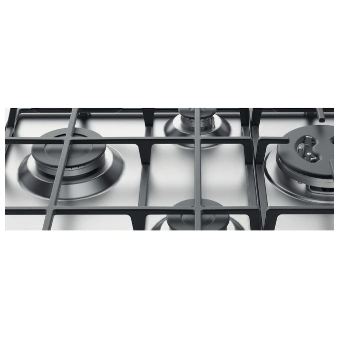 Hotpoint Ariston PCN 641 TIX Piano Cottura a Gas 4 Fuochi Griglie in Ghisa Bruciatore Tripla Corona 60 cm Acciaio Inox