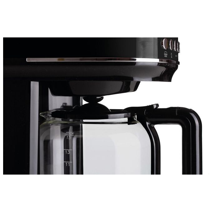 Ariete 1396-02 Moderna Macchina da caffe' con Filtro 1,5 L fino a 15 Tazze 900 W Display LCD Base Riscaldante colore Nero
