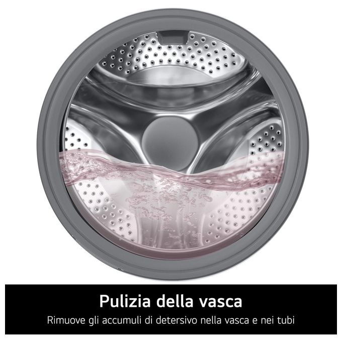 Lg F4NA10S8NWK Lavatrice Slim 8 Kg Classe A Profondita' 47 cm Centrifuga 1400 giri Inverter Vapore colore Bianco