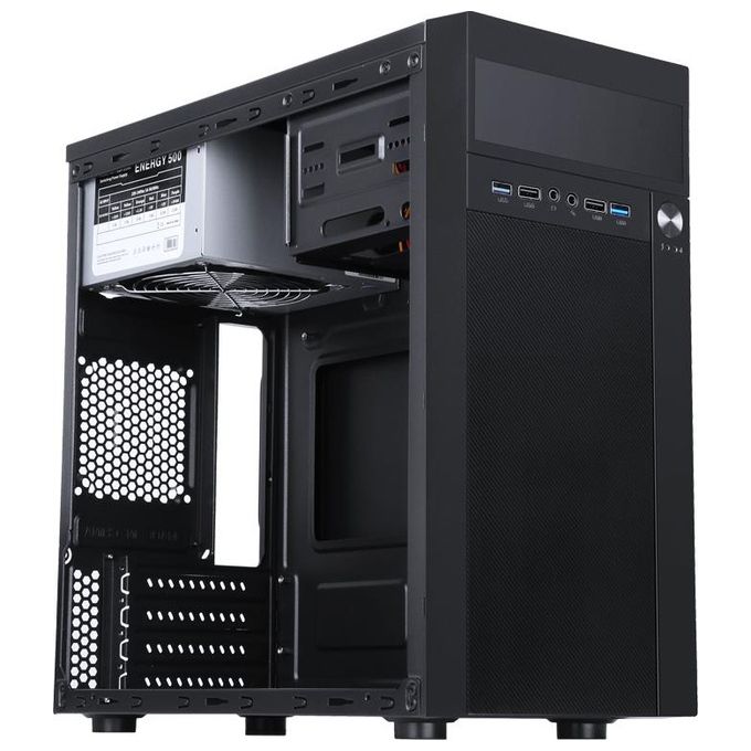 Itek THEON Case Mini Tower mATX PSU 500W 2xUsb 3.0 Full Black