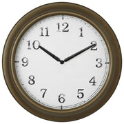 TFA-Dostmann 60.3066.53 Orologio da Parete e da Tavolo Orologio al Quarzo Rotondo Resistente agli Schizzi d'Acqua in Metallo e Vetro colore Ottone