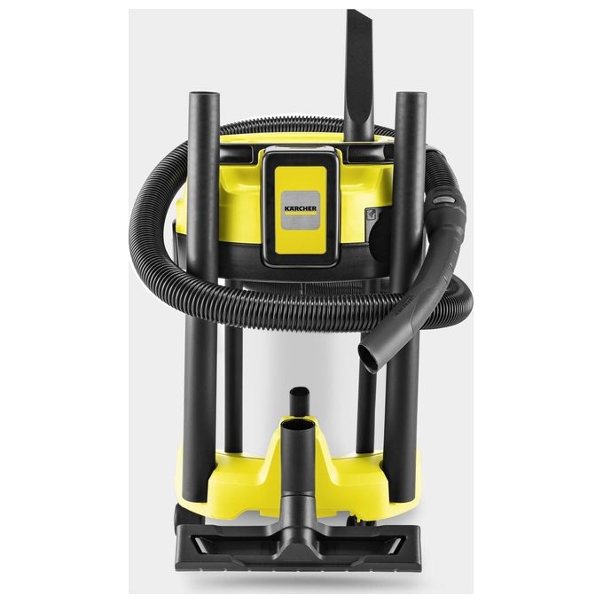 Kärcher 1.628-575.0 WD 3-18 S Aspirapolvere Cilindro Senza Sacchetto 17 L 225 W Batteria 18 V colore Nero Acciaio inox Giallo