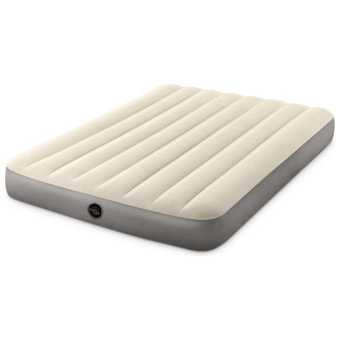 Intex materasso gonfiabile doppio 191x137x25cm fiber tech interno esterno crema 64102