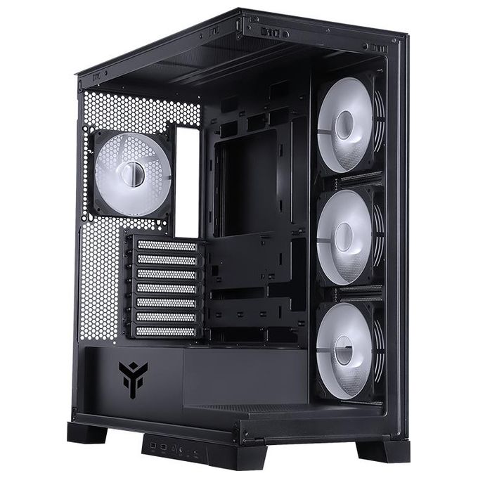 Itek ITGCASB45B SHOWBUI PC Case Tower Gaming ATX 4 Ventole ARGB 12cm 2xUSB3 Type-C Pannello Vetro Temperato colore Nero