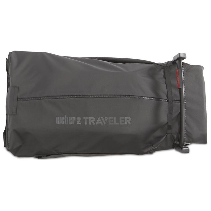 Weber 7030 Traveler Custodia Protettiva per Barbecue Portatile con Vano Portautensili e Tessuto Resistente a Grassi e Sporcizia colore Nero