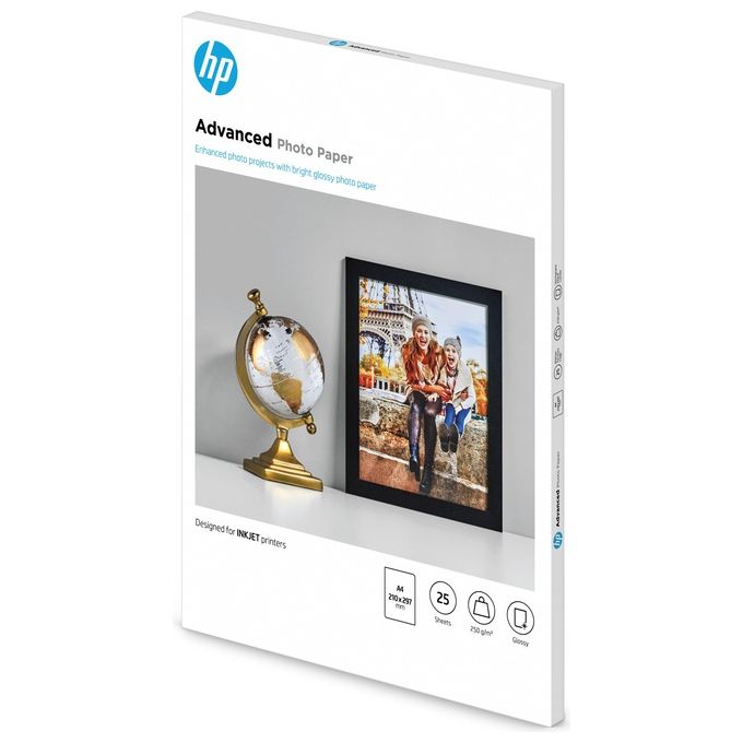 Hp carta fotografica lucida A4 250g 25 fogli