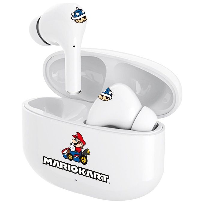 OTL Technologies MK0965 Mario Kart Auricolari TWS Bluetooth 5.0 Touch Control USB Type-C autonomia 6h colore Bianco