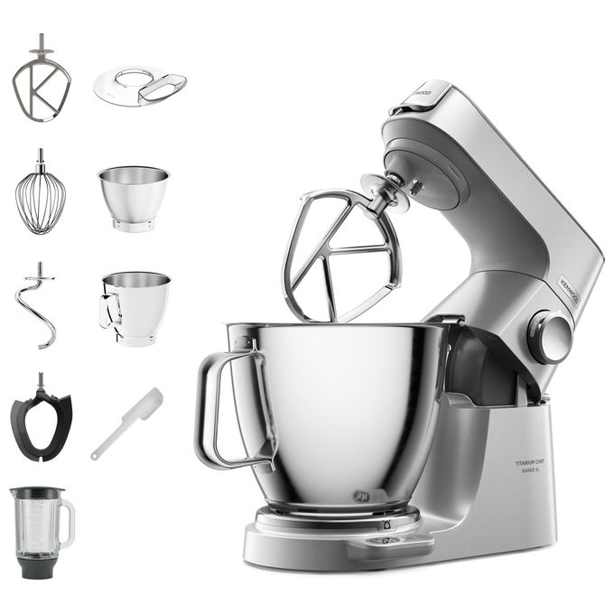 Kenwood Impastatrice Planetaria Titanium Chef Baker XL 7L 1200W con Bilancia