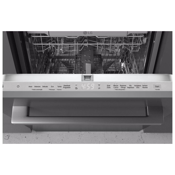 LG DB242TX Serie 2 Lavastoviglie Incasso 14 coperti Classe D QuadWash Wi-Fi EasyRack+ (55x60x82 cm) colore Noble Steel