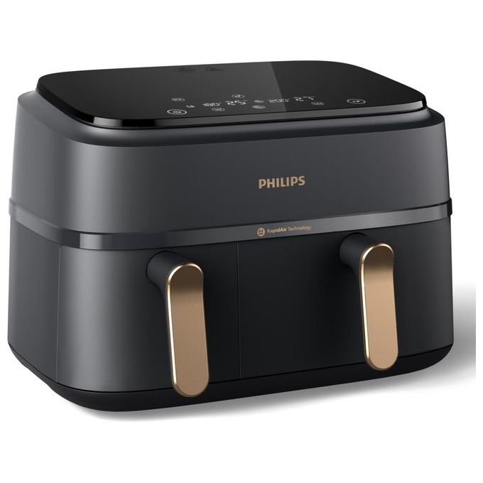 Philips NA352-00 Friggitrice ad aria 9 L 2750 W Doppio Cestello 8 Programmi Display LED colore Antracite