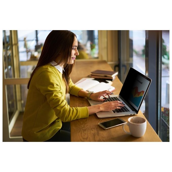 3M 7100288083 Filtro Privacy Bright Screen per Laptop 13.5'' 3:2 con Tecnologia Nanolouver Trasmissione Luce 85% Angolo Visione 60° Reversibile Lucido-Opaco Compatibile Touchscreen colore Nero
