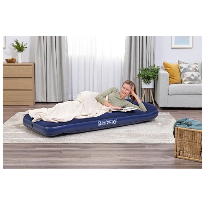 Bestway Materasso Gonfiabile Singolo con Pompa Pedale Blu