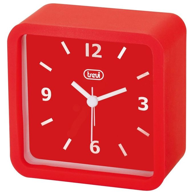 Trevi SL 3820 Orologio Digitale Sveglia al Quarzo Ampio Quadrante Finitura Gommata Rosso