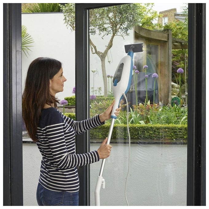 Black and Decker FSMH13E5 Lavapavimenti a Vapore Steam Mop 5 in 1 1300 W 380 ml colore Bianco Blu