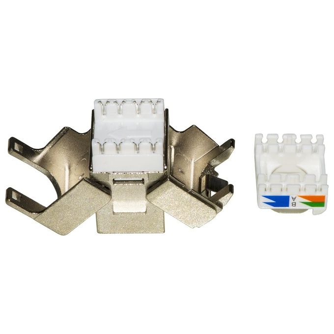 Link Presa Rete Keystone Jack Rj45 Categoria 6 Schermata Tooless Contatti Dorati 50 Micron