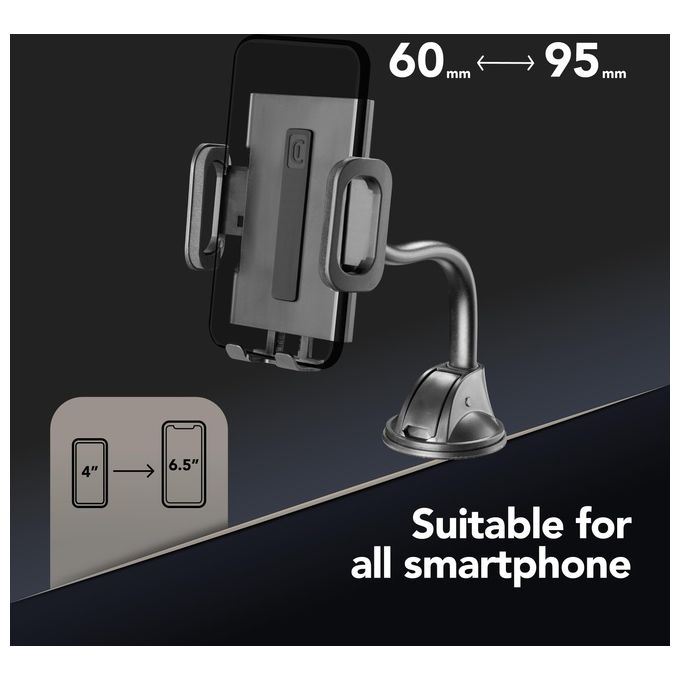 Cellular Line Hug Flexi Universal Supporto smartphone da auto con fissaggio a ventosa
