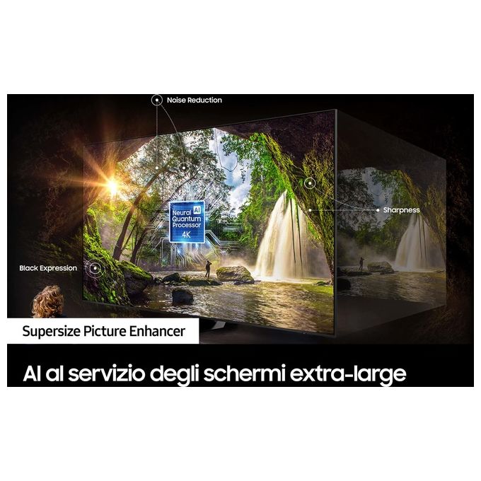 Samsung QE98Q80CATXZT Serie 8 Smart TV QLED 4K 98'' Neural Quantum 4K Motion Xcelerator Turbo+ Dolby Atmos colore Argento