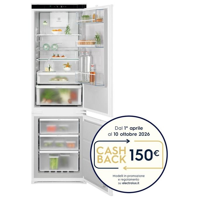 Electrolux ENP7MD18S Serie 700 Frigorifero da Incasso 249 L 177 cm Classe D 35 dB No Frost GreenZone+ colore Inox