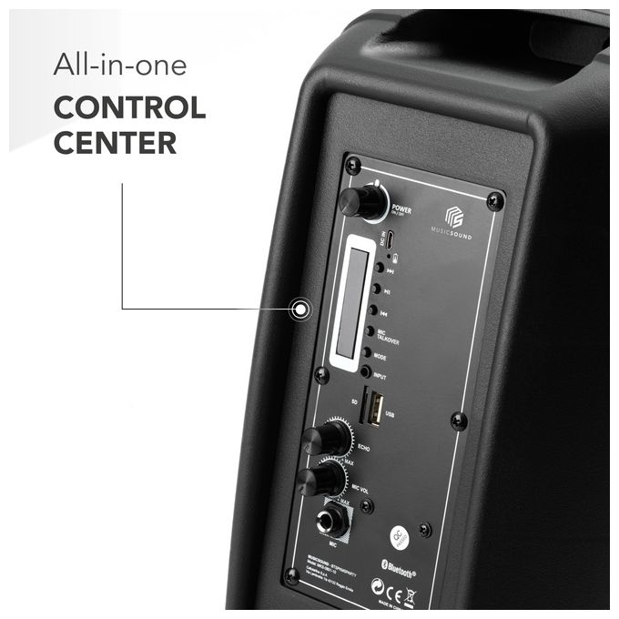 Cellularline BTSPKMSKARAOKEK Music Sound Speaker Bluetooth Karaoke 5 W Bluetooth 5.1 Microfono LED Multicolore Autonomia 8h colore Nero