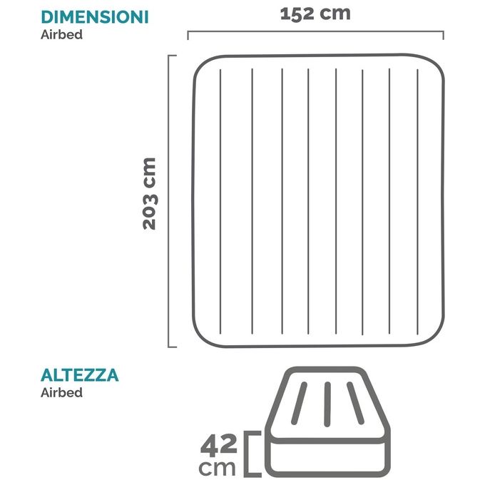 Intex 64124ND Materasso Dura-Beam Pillow Rest Raised Autogonfiante 152x203x42 cm