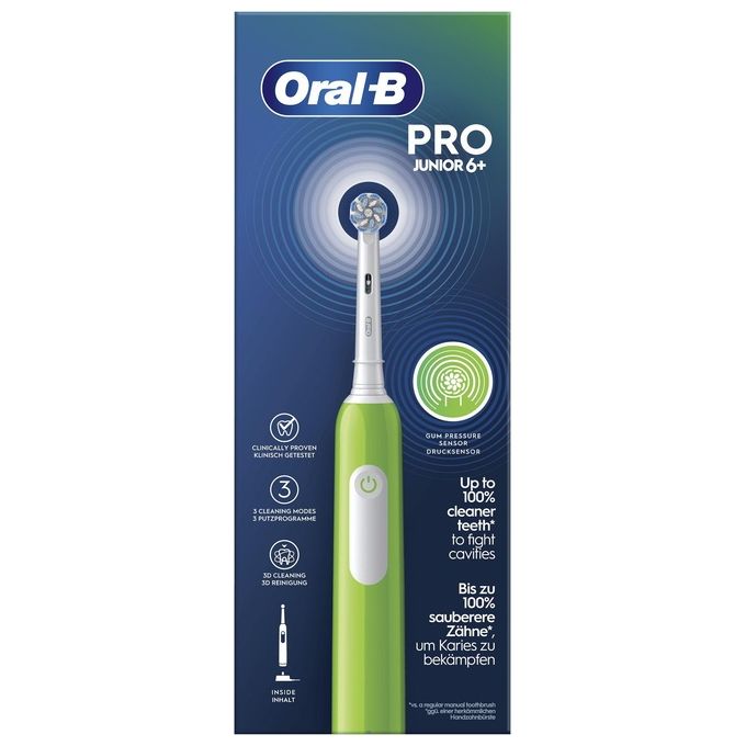 Oral-B 8006540743027 Junior Spazzolino elettrico rotante 3 modalita' Timer 2 min colore Verde