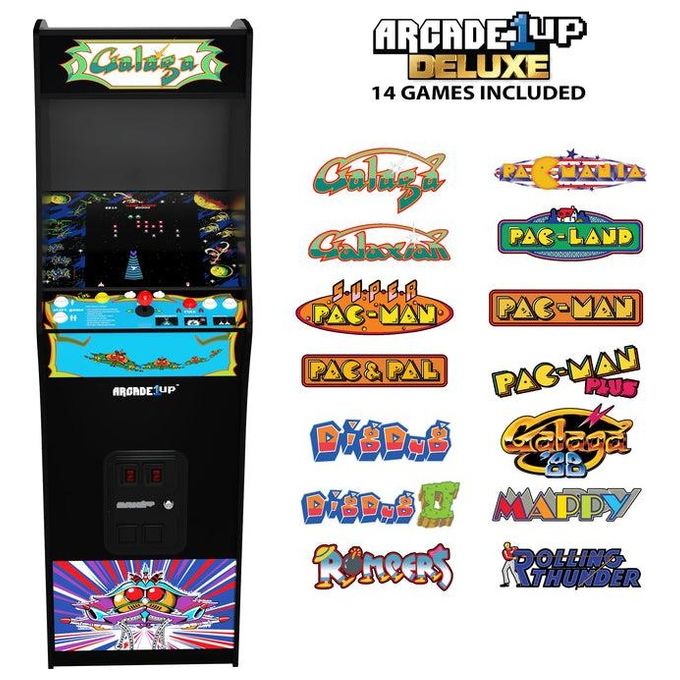 ARCADE1UP 1237971 Galaga Deluxe Cabinato Arcade 14 Giochi Schermo 17'' WiFi colore Nero
