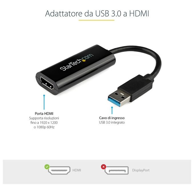 StarTech.com Adattatore scheda video esterna multi-monitor USB 3.0 slim a HDMI