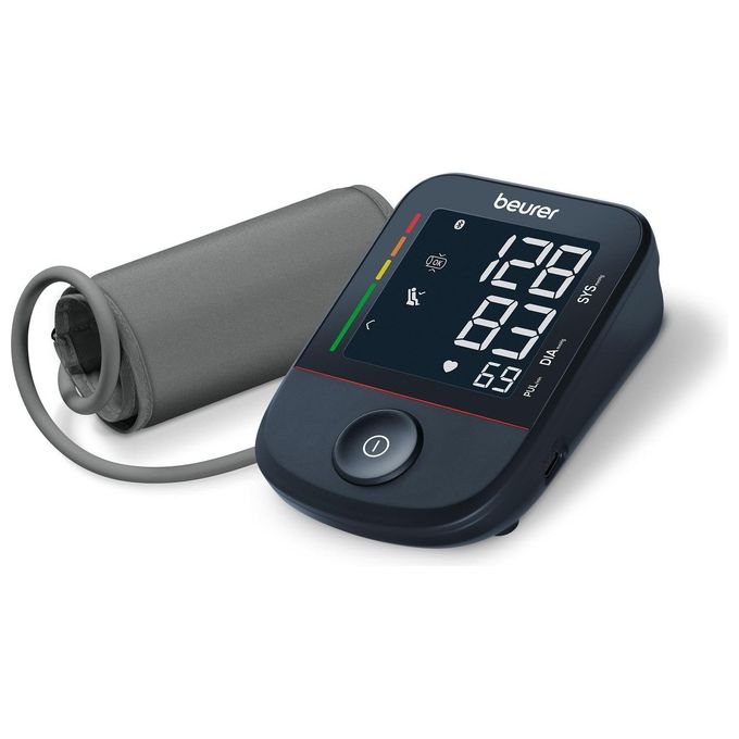Beurer BM 48 BT Misuratore di Pressione da Braccio Bluetooth Rilevazione Aritmie Display XL 2x60 Memorie polsino 22-42 cm colore Nero