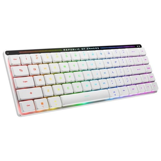 Asus 90MP03EC-BKIA10 ROG Falchion RX Low Profile Tastiera Gaming 65% Switch Ottico Tri-Mode Wireless RGB Layout ITA colore Bianco
