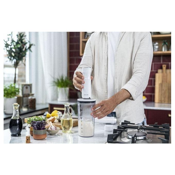 ZWILLING 1021604 Enfinigy Frullatore a Immersione 800W 9 Velocita' Regolabili Funzione Pulse Lama Piranha in Acciaio Inossidabile Bicchiere 600 ml colore Bianco