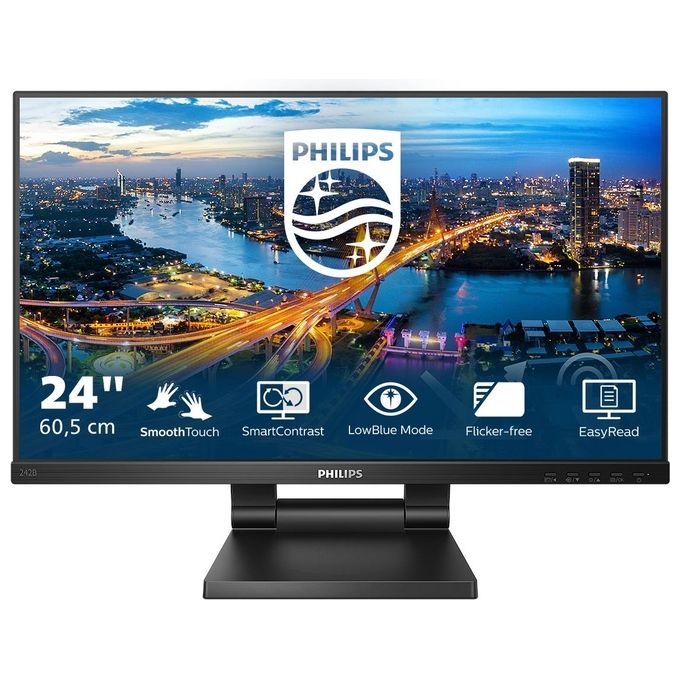 Philips 242B1TC-00 Monitor Touch Screen 23,8'' IPS Full HD 1920x1080 VGA HDMI DisplayPort Hub USB 3.2 Altoparlanti colore Nero