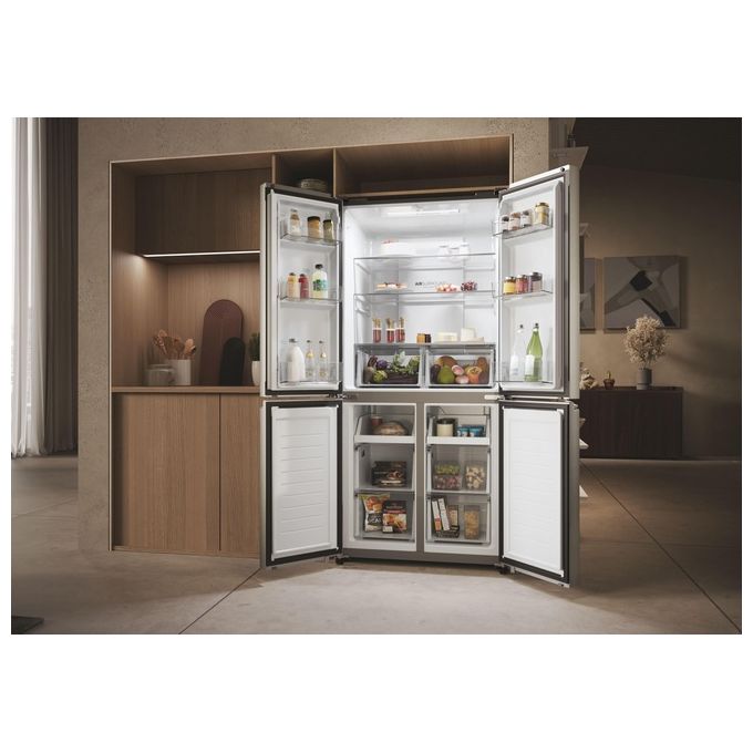 Haier HCR3818ENMM Cube 83 Serie 3 Frigorifero Multidoor 467 L 181 cm Classe E 35 dB Total No Frost 4 Porte colore Platino Inox