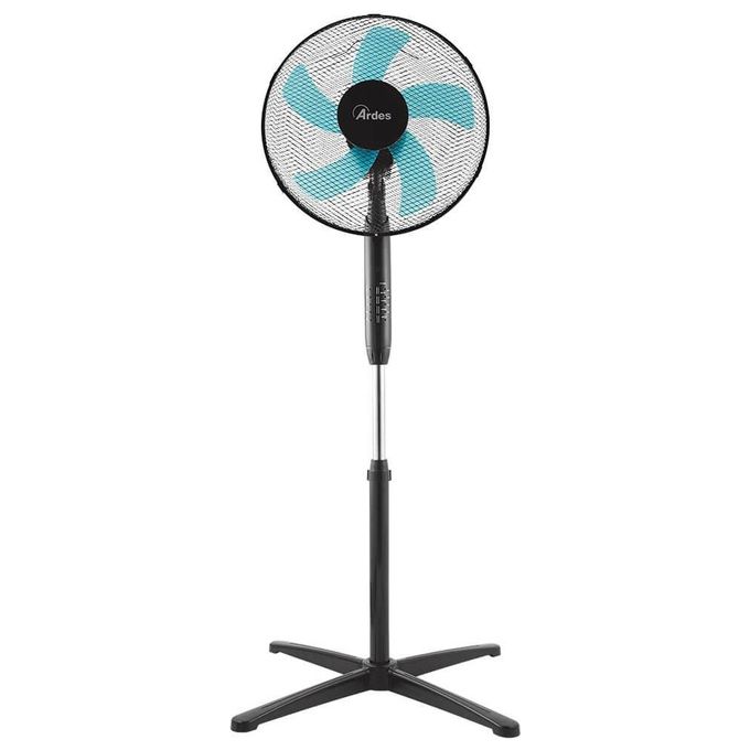 Ardes AR5ST40PNR STEELO Ventilatore a piantana 40 cm 3 velocita' telecomando timer oscillazione automatica colore Nero