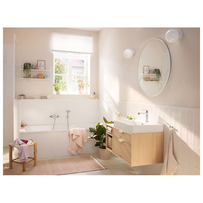 Hansgrohe 72440000 Rebris S Miscelatore Monocomando Vasca da Esterno 2 Funzioni Bocca Vasca e Doccetta Sistema Ceramico Temperatura Regolabile colore Cromo