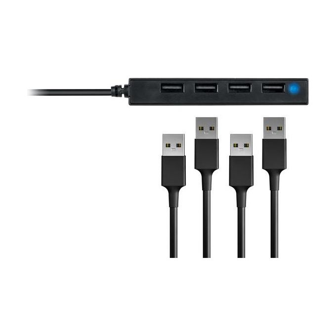 Conceptronic HUBBIES05B Hub USB 2.0 4 Porte 480 Mbit-s Autoalimentato con Indicatori LED colore Nero