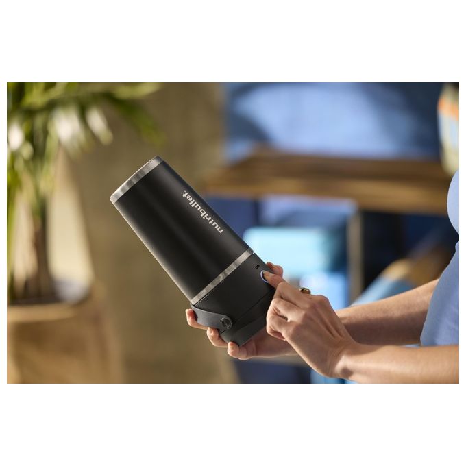 NutriBullet NBP016B Flip Frullatore Portatile Tazza Isolante 590 ml Ricarica USB-C Acciaio Inox colore Nero