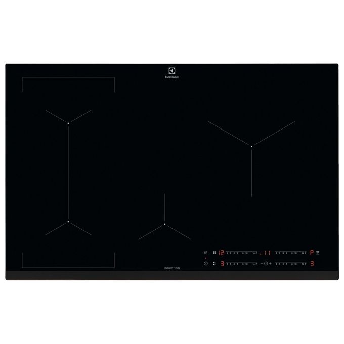Electrolux EIL83443 Serie 600 Piano cottura a induzione 80 cm 4 zone Bridge Hob2Hood Slider Touch colore Nero