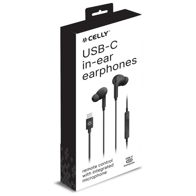 Celly In Ear Stereo Auricolari Wireless Usb-C Nero