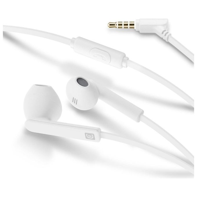 Cellular line Mantis Auricolari stereo a capsula con microfono e tasto di risposta Jack 3,5mm Bianco